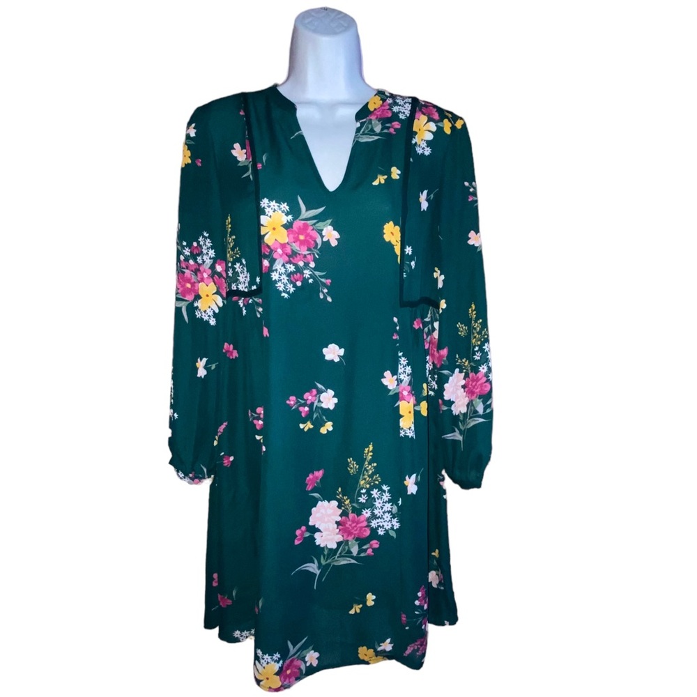Old Navy Boho Women’s XS Green Floral Lightweight Peasant Dress - Picture 9 of 12